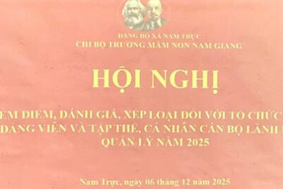 HỘI NGHỊ KIỂM ĐIỂM, ĐÁNH GIÁ TẬP THỂ CHI BỘ VÀ ĐẢNG VIÊN NĂM 2025 CHI BỘ MẦM NON NAM GIANG